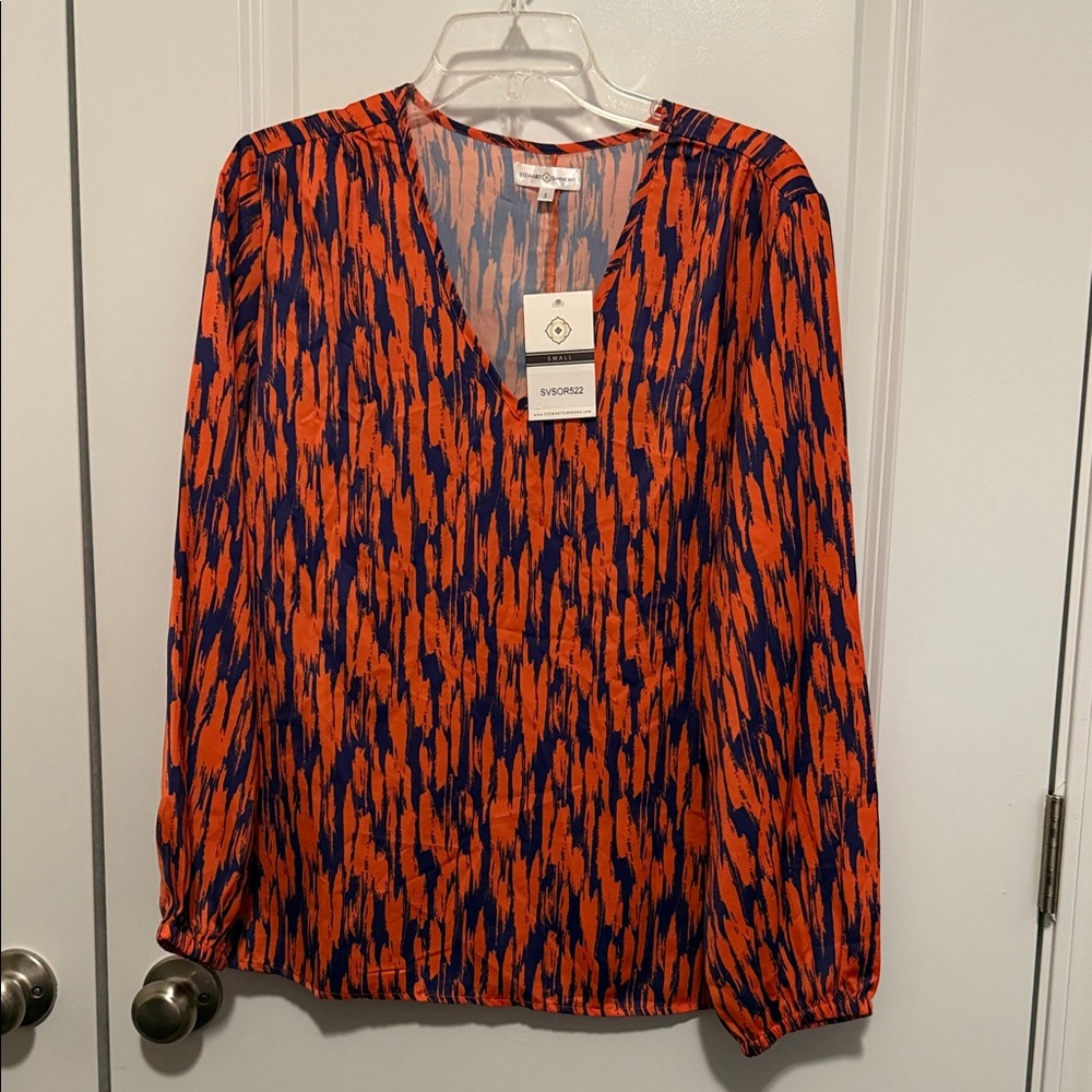 Vibrant Orange and Blue Women's Top